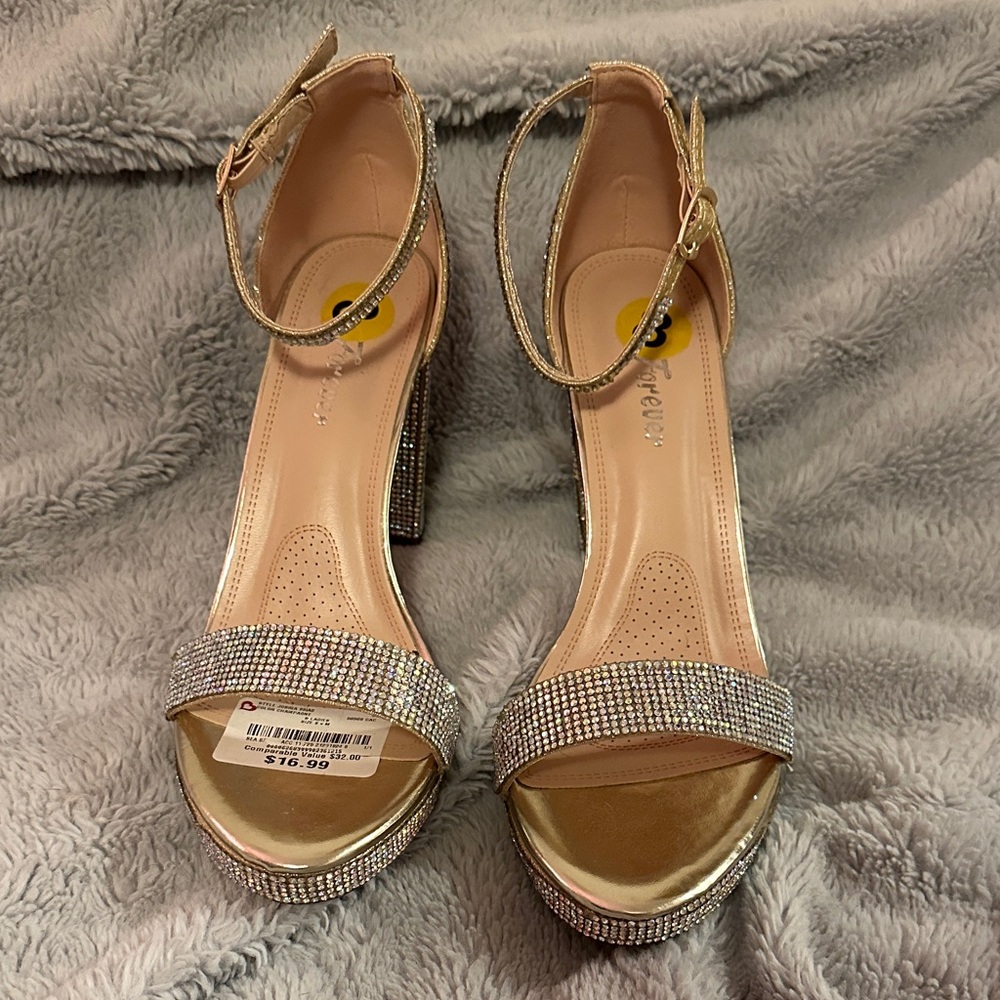 Forever New Gold and Silver Strappy Heels